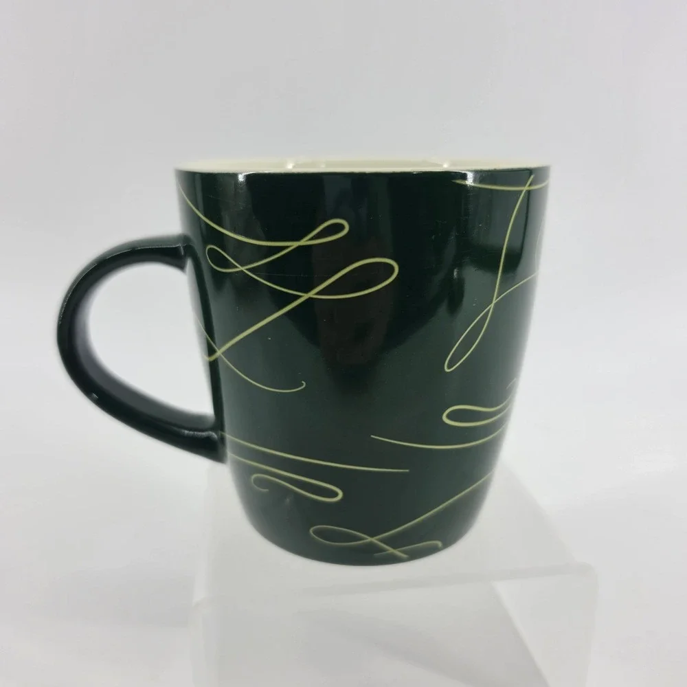 Starbucks Holiday Mug Green Gold Swirl 2020 Siren Logo Ceramic Coffee Cup 12oz